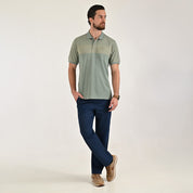 Playera Yale Regular Fit Tipo polo 7570 Verde Cemento