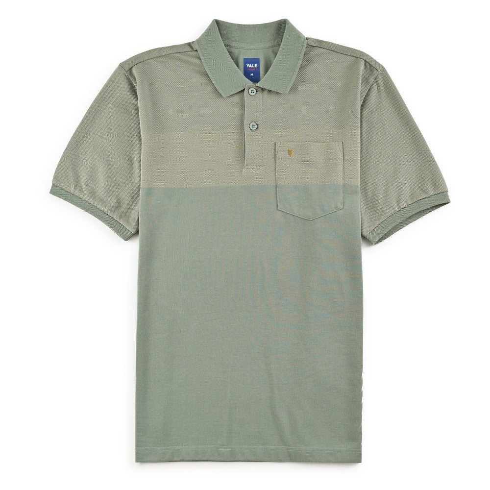 Playera Yale Regular Fit Tipo polo 7570 Verde Cemento