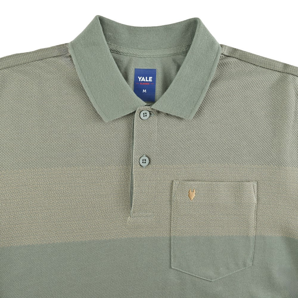 Playera Yale Regular Fit Tipo polo 7570 Verde Cemento
