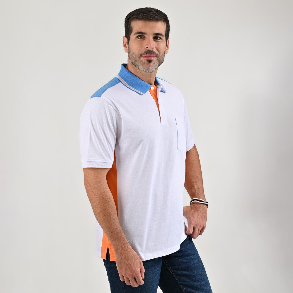 Playera Yale Regular Fit Tipo polo 7573 Blanco