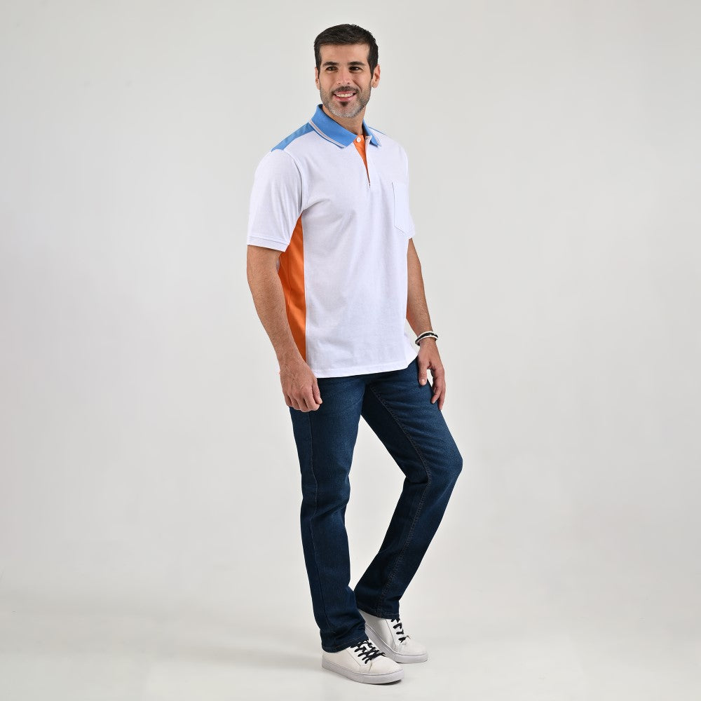 Playera Yale Regular Fit Tipo polo 7573 Blanco