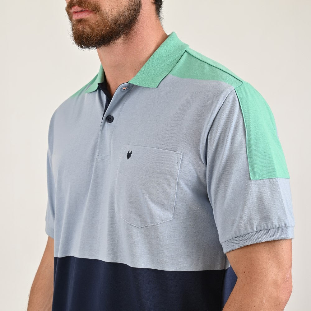 Playera Yale Regular Fit Tipo polo 7574 Azul