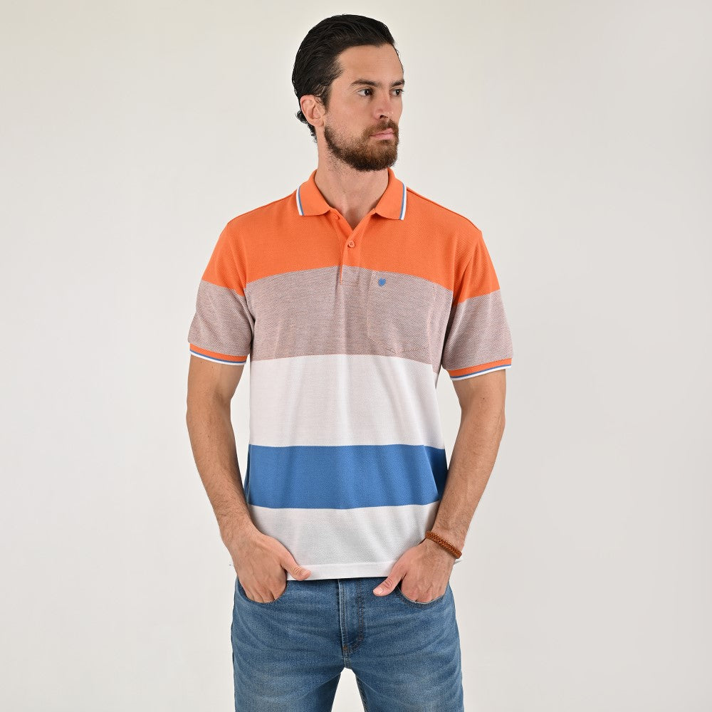 Playera Yale Regular Fit Tipo polo 7578 Naranja
