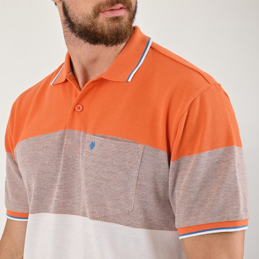 Playera Yale Regular Fit Tipo polo 7578 Naranja