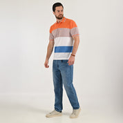 Playera Yale Regular Fit Tipo polo 7578 Naranja