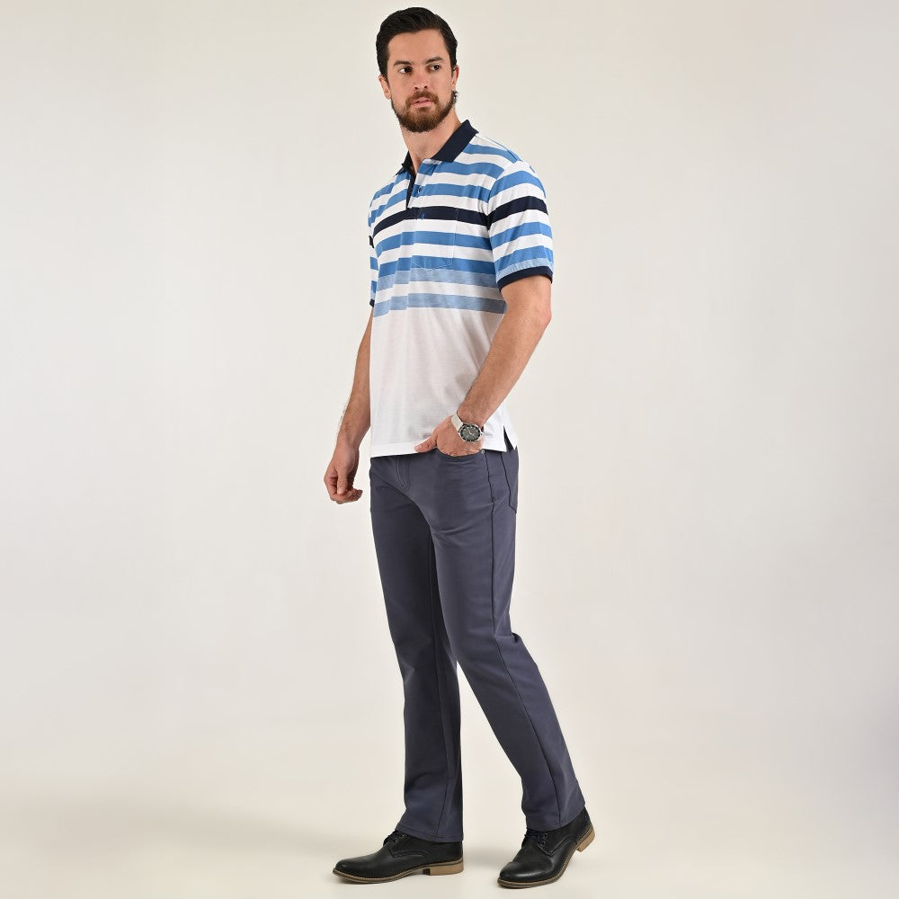Playera Yale Regular Fit Tipo polo 7581 Verde Cemento