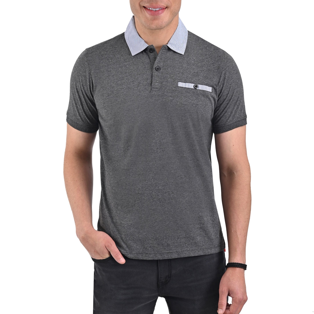 Playera Tipo Polo Yale  Manga Corta  Slim Fit 7264
