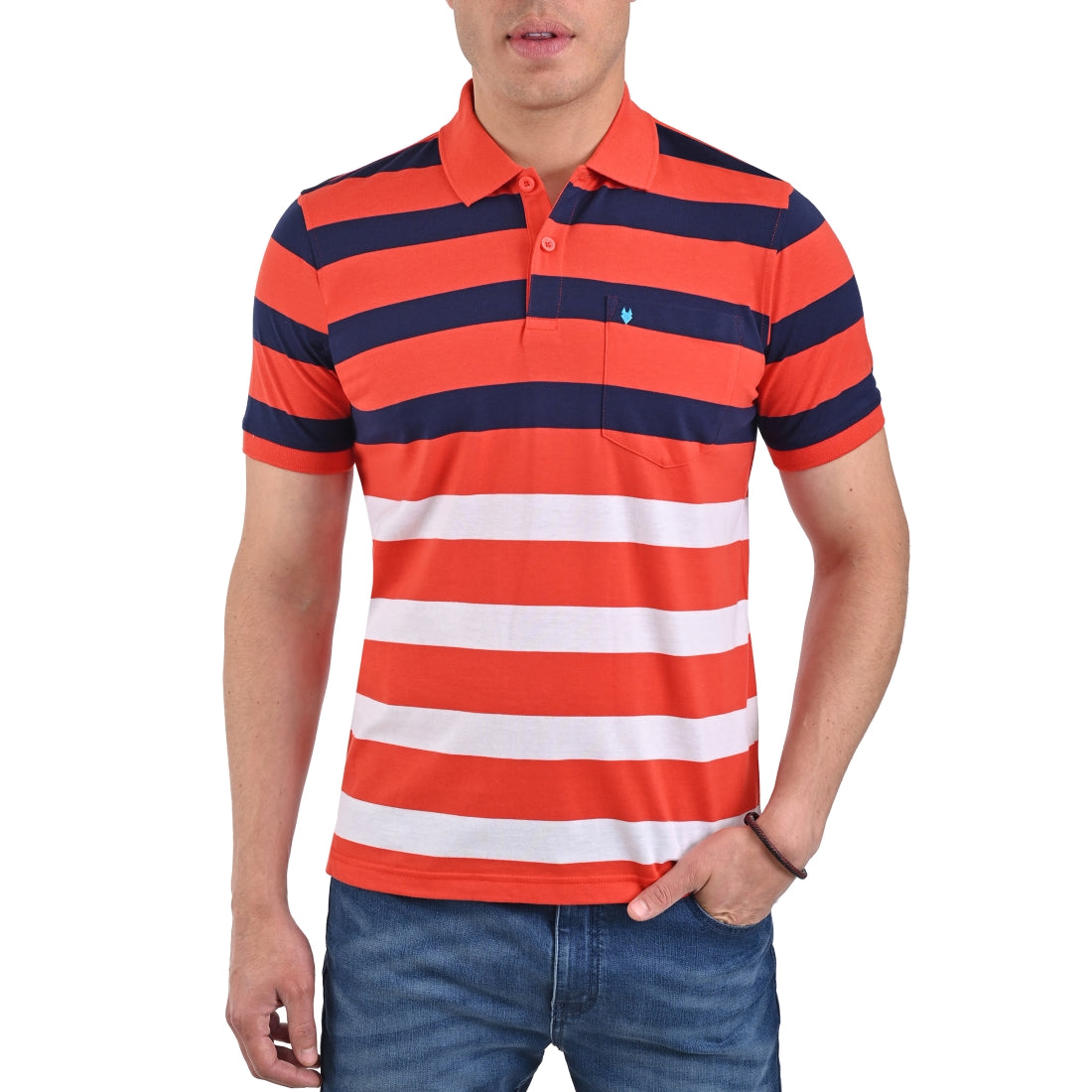 Playera Tipo Polo Yale Manga Corta Regular Fit 7270  Naranja