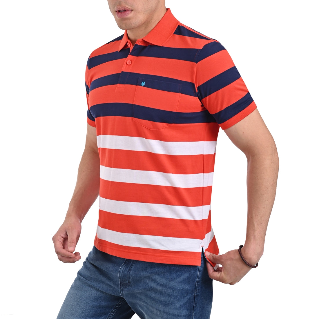 Playera Tipo Polo Yale Manga Corta Regular Fit 7270  Naranja