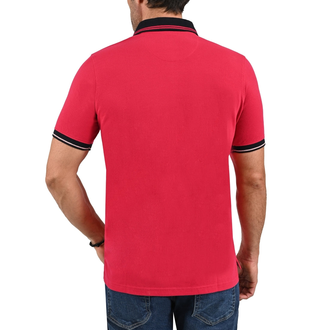 Playera Tipo Polo Yale Manga Corta Lisa Slim Fit Fit 7273