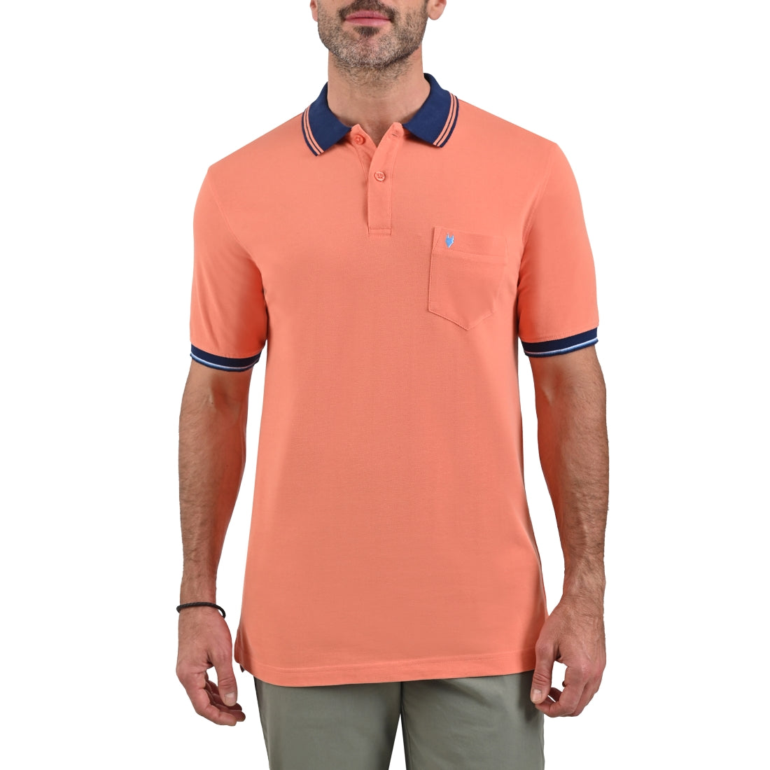 Playera  Tipo Polo Yale Manga Corta Lisa Slim Fit Fit 7273