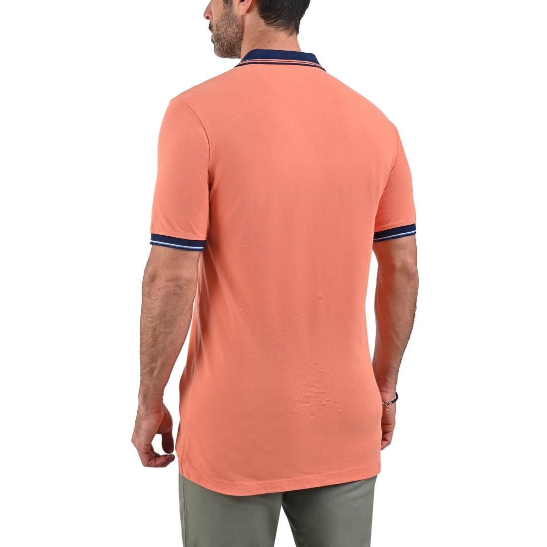 Playera Tipo Polo Yale Manga Corta Lisa Slim Fit Fit 7273