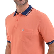 Playera Tipo Polo Yale Manga Corta Lisa Slim Fit Fit 7273