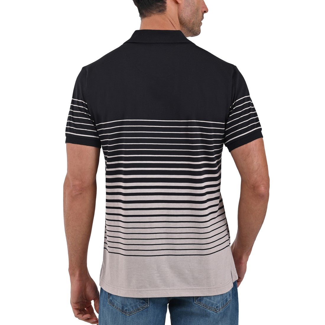 Playera Yale Tipo Polo Manga Corta  Slim Fit Rayas - Negro 7308