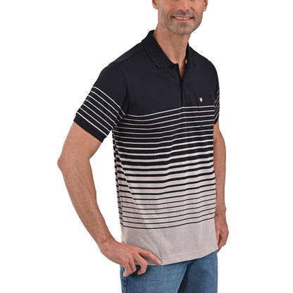 Playera Yale Tipo Polo Manga Corta  Slim Fit Rayas - Negro 7308