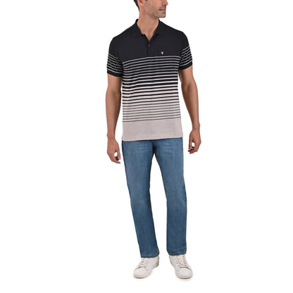 Playera Yale Tipo Polo Manga Corta  Slim Fit Rayas - Negro 7308