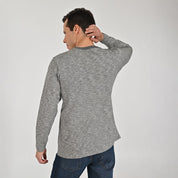 Playera Cuello Redondo Para Caballero Manga Larga Regular Fit 7085 Negro