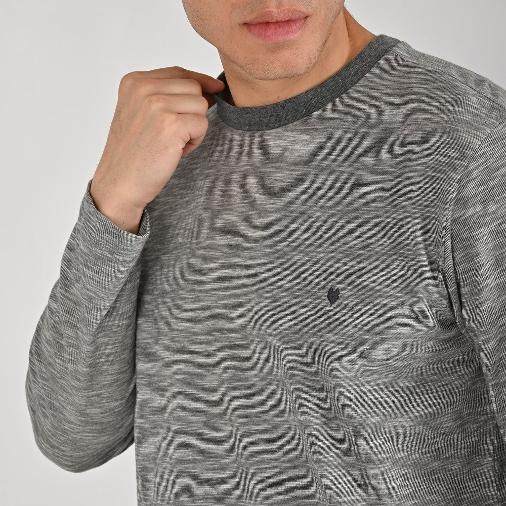 Playera Cuello Redondo Para Caballero Manga Larga Regular Fit 7085 Negro