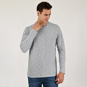 Playera Cuello Redondo Para Caballero Manga Larga Regular Fit 7085 Azul