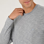 Playera Cuello Redondo Para Caballero Manga Larga Regular Fit 7085 Azul