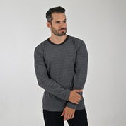 Playera Cuello Redondo Para Caballero Manga Larga Regular Fit 7090 Negro