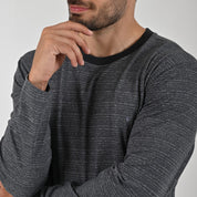 Playera Cuello Redondo Para Caballero Manga Larga Regular Fit 7090 Negro
