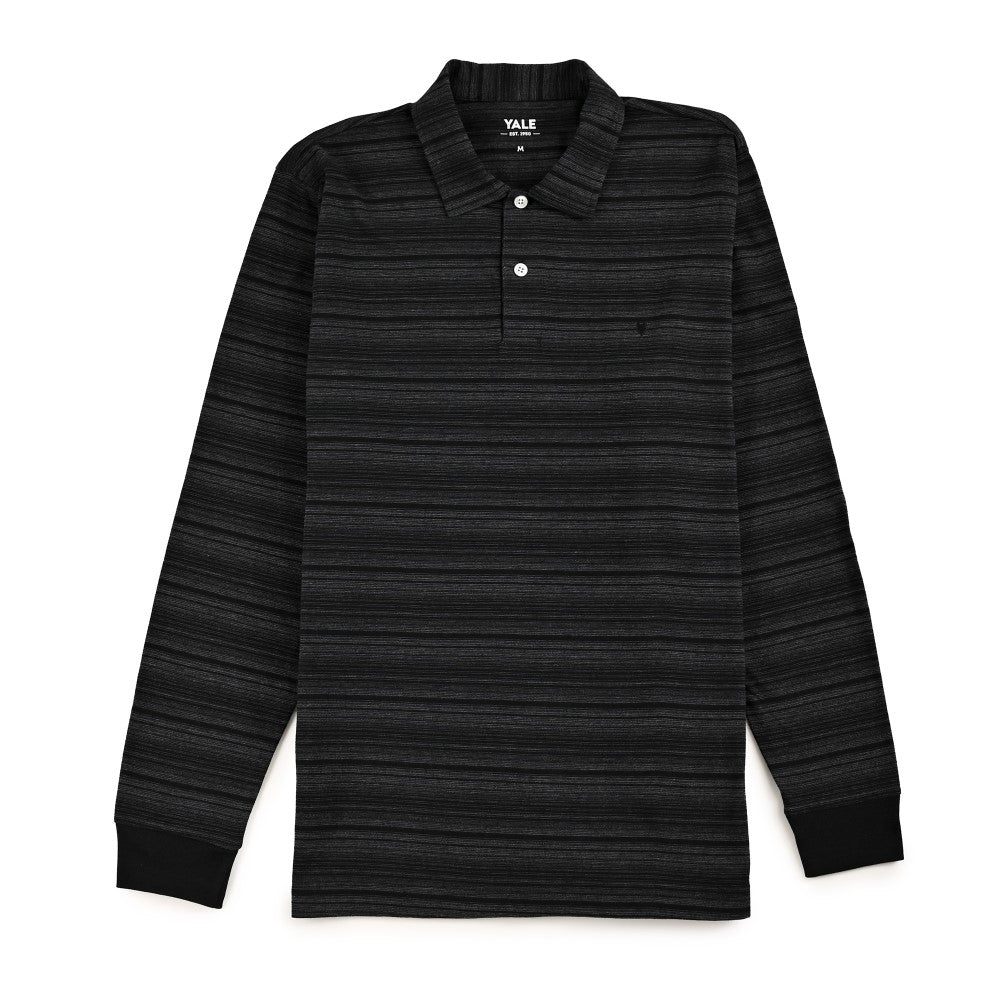 Playera Tipo Polo Para Caballero Manga Larga Regular Fit 6935 Negro