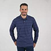 Playera Tipo Polo Para Caballero Manga Larga Regular Fit 6935 Azul Marino