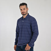 Playera Tipo Polo Para Caballero Manga Larga Regular Fit 6935 Azul Marino