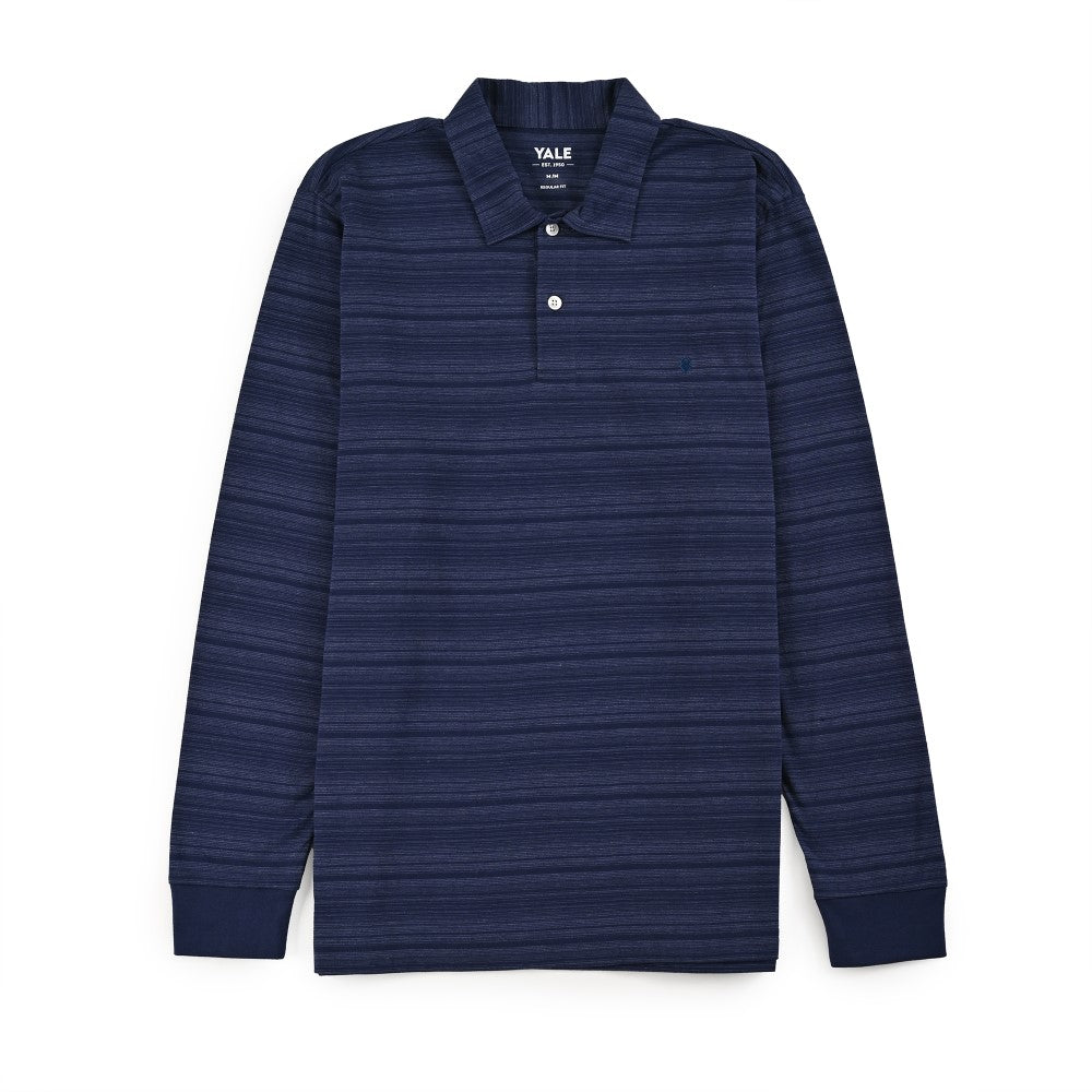 Playera Tipo Polo Para Caballero Manga Larga Regular Fit 6935 Azul Marino