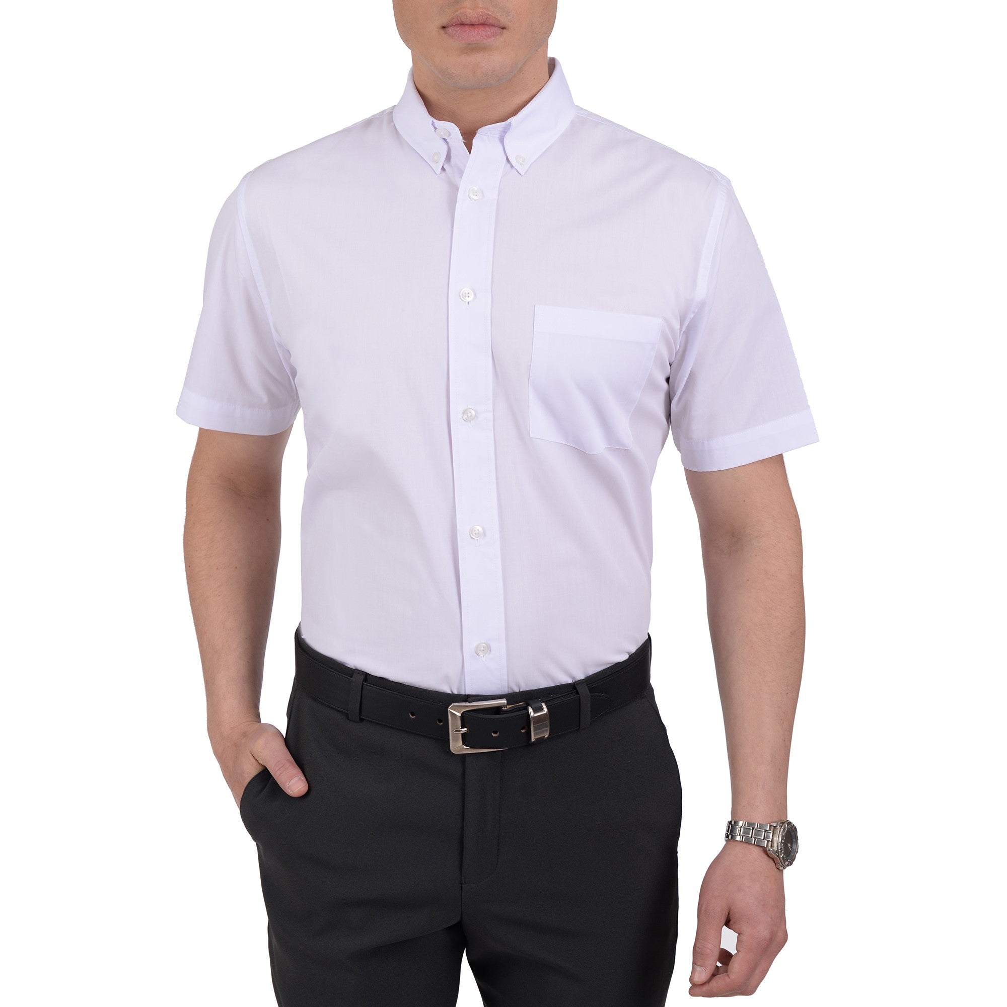 Camisa Casual Yale Manga Corta Lisa Regular Fit 2202