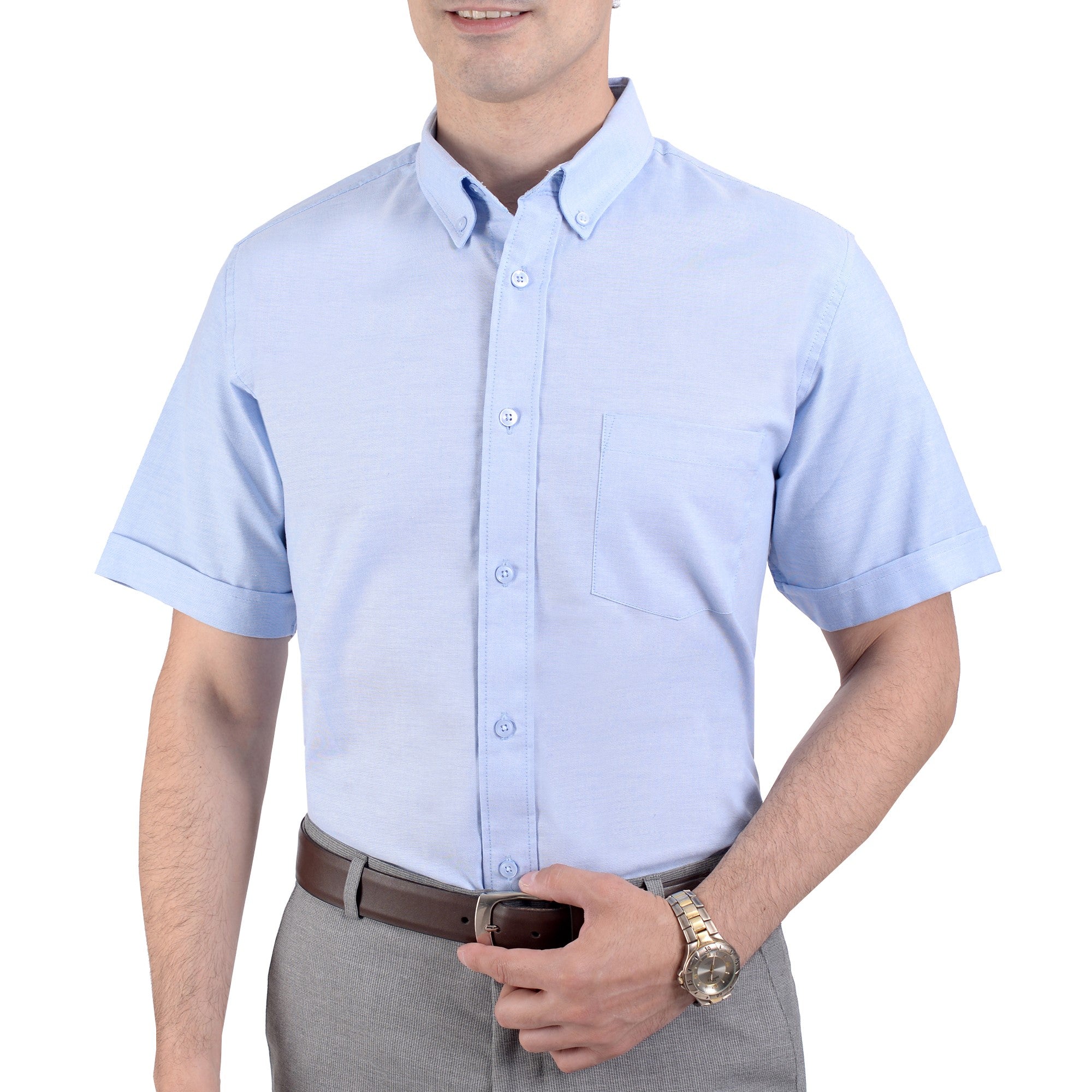 Camisa Casual Yale Manga Corta Tela Oxford Classic Fit 3216