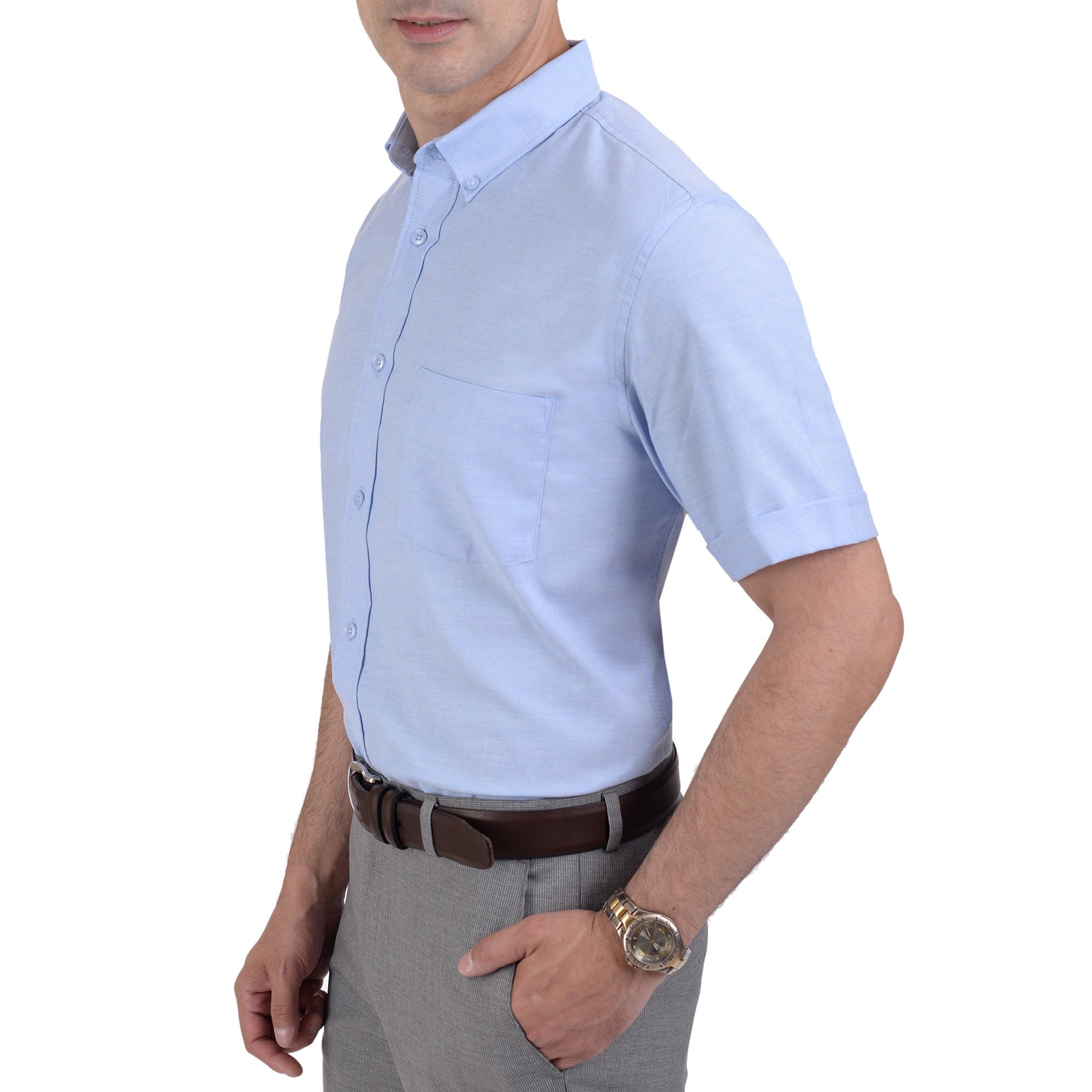 Camisa Casual Yale Manga Corta Tela Oxford Classic Fit 3216