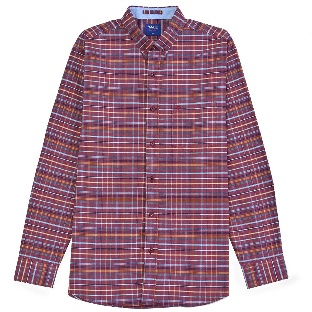 Camisa Yale Para Caballero Manga Larga Regular Fit 4750 Vino