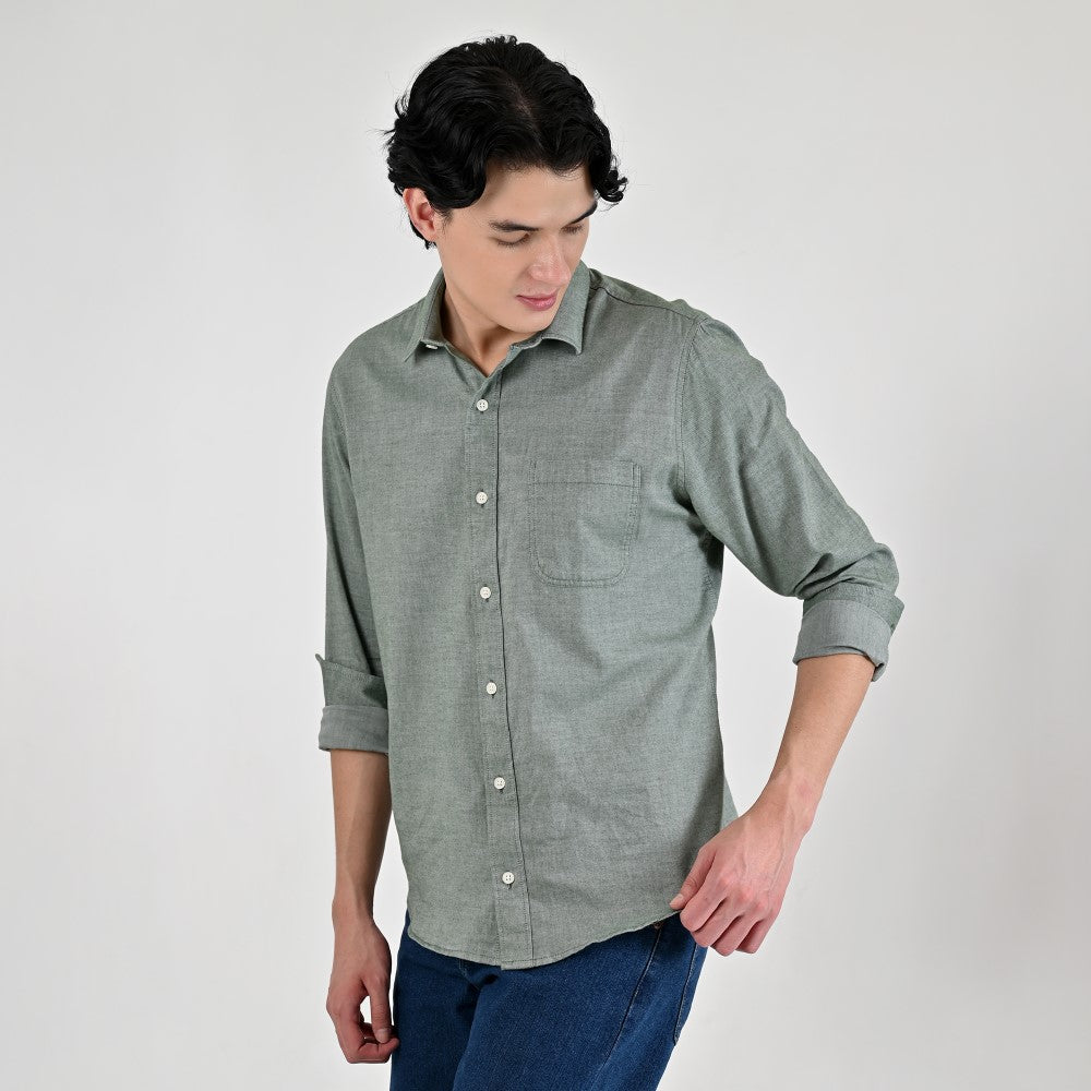 Camisa Caballero Supply Company Manga Larga Slim Fit 4561 Verde Militar