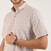 Camisa Yale Para Caballero Manga Corta Regular Fit 5465 Arena