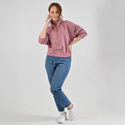 Sudadera Para Dama Supply Company Cuello Alto Con Cierre Fit 6910 Rosa