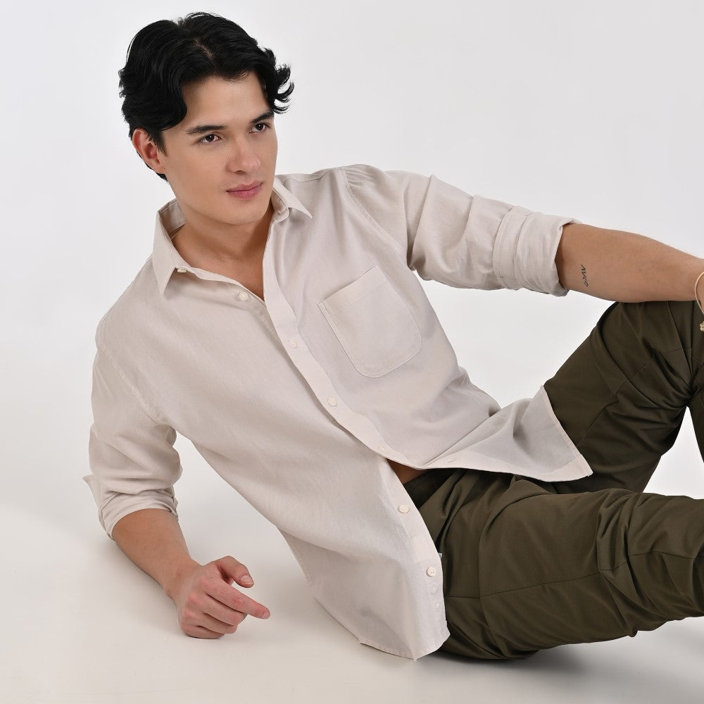 Camisa Caballero Supply Company Manga Larga Slim Fit 4561 Arena