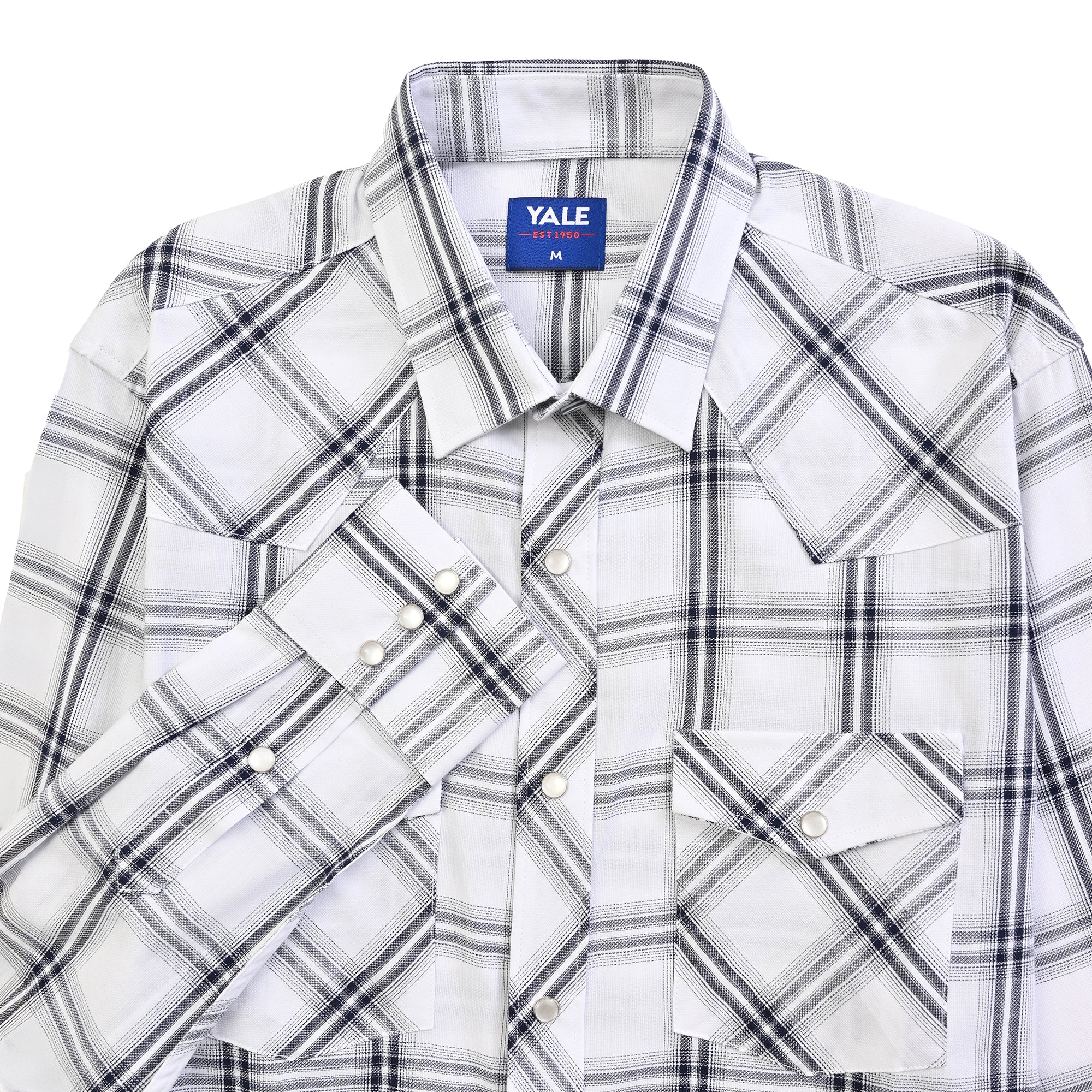 Camisa Yale Para Caballero Vaquera Manga Larga Regular Fit 4585 Blanco