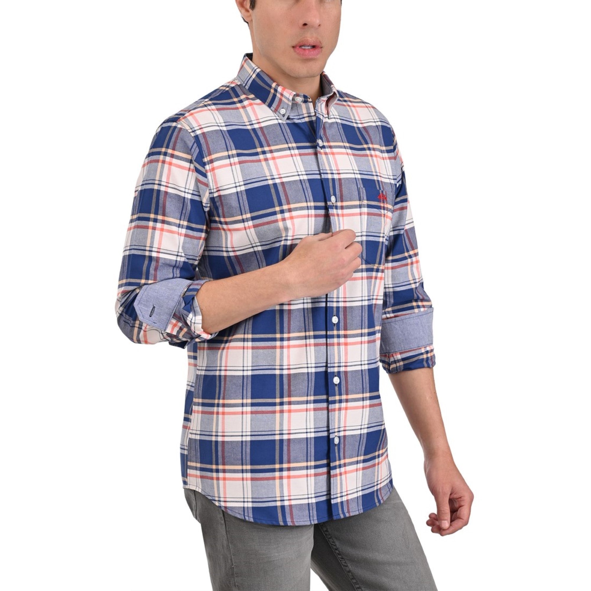 Camisa Buckingham Regular Fit Manga Larga 3695