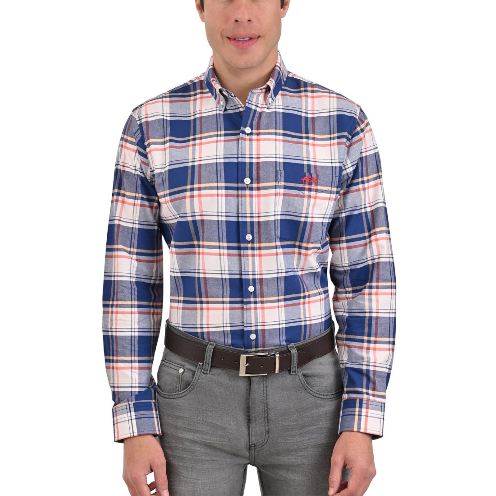 Camisa Buckingham Regular Fit Manga Larga 3695