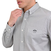 Camisa Buckingham Regular Fit Manga Larga Botón Oculto 3700