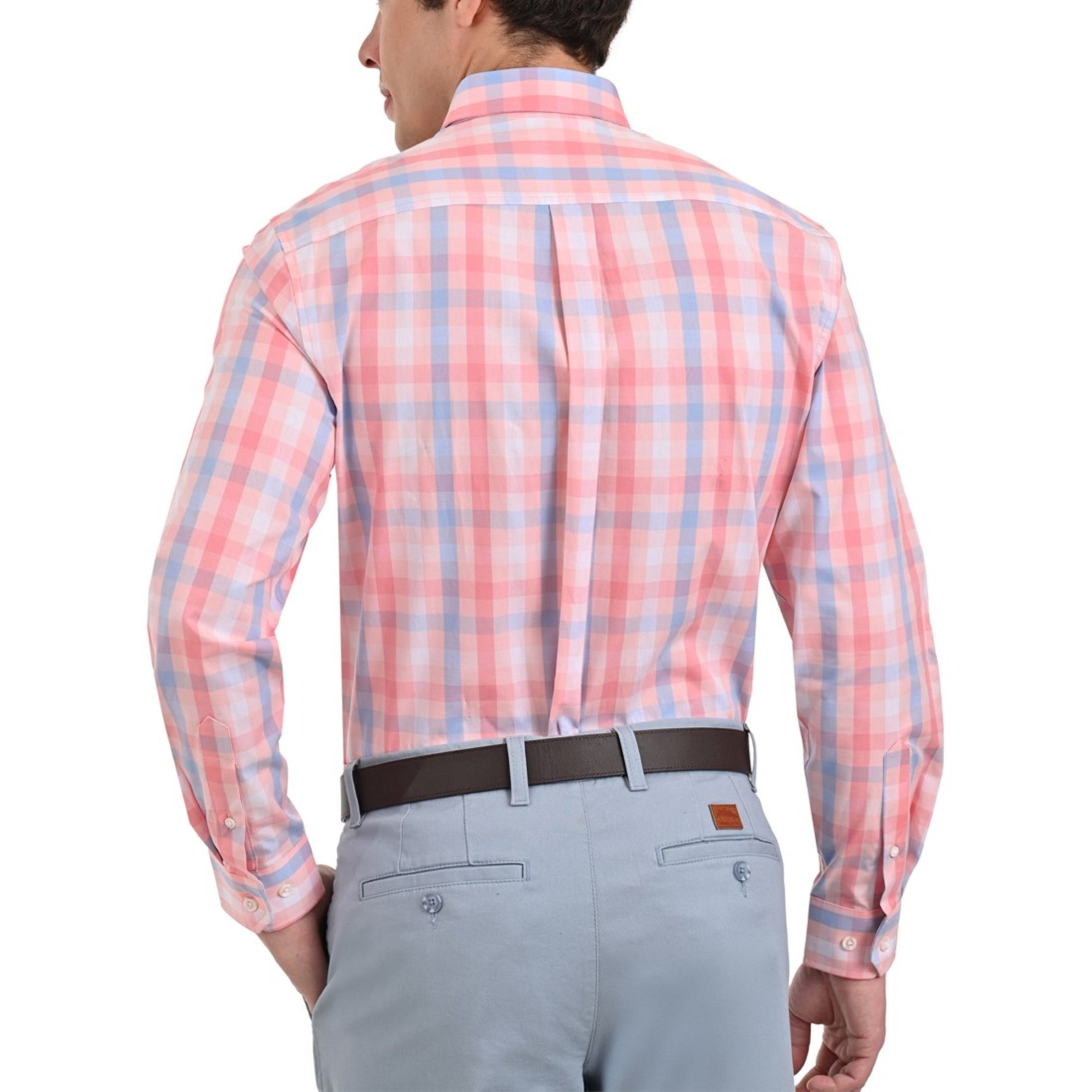 Camisa Buckingham Regular Fit Botón Oculto 3703