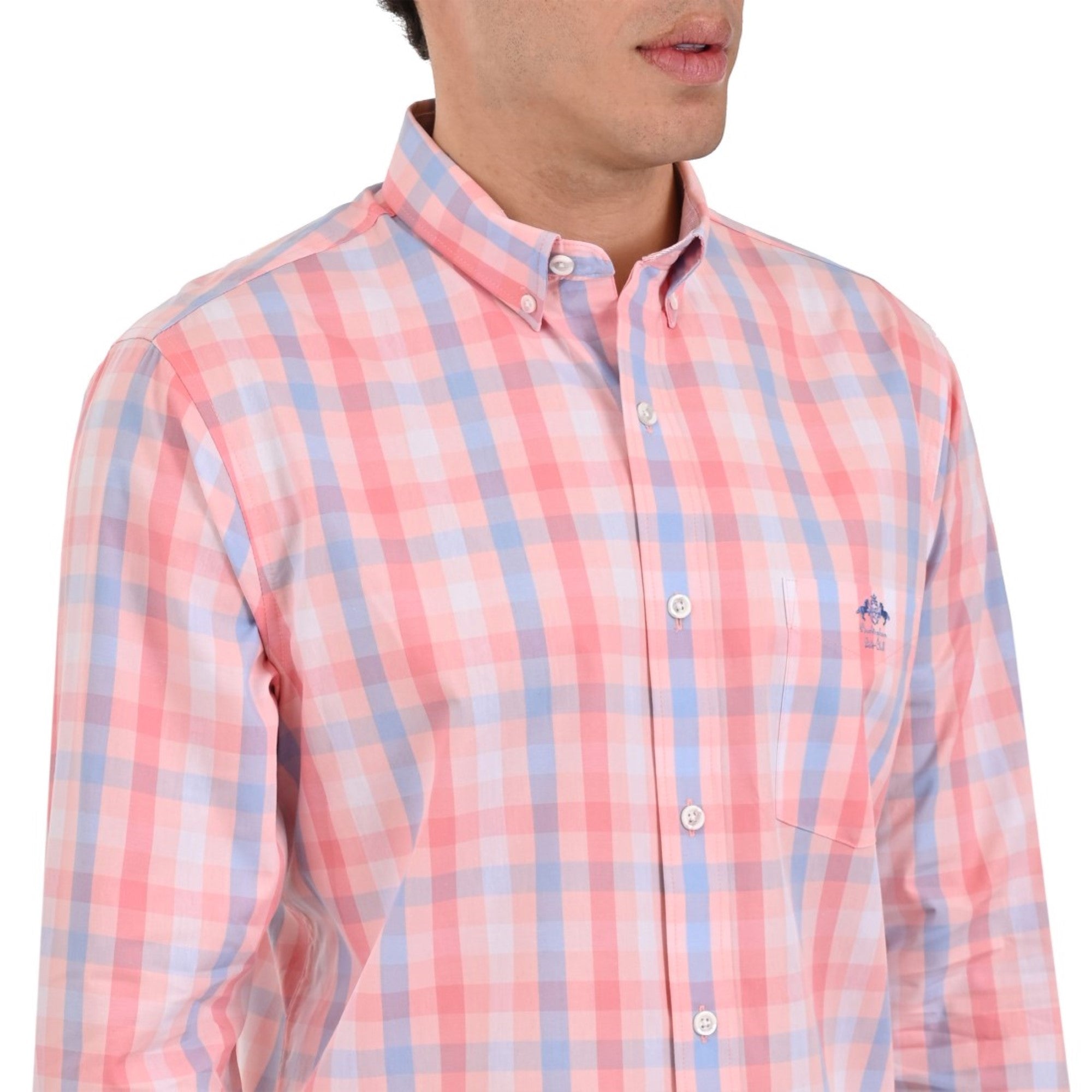 Camisa Buckingham Regular Fit Botón Oculto 3703