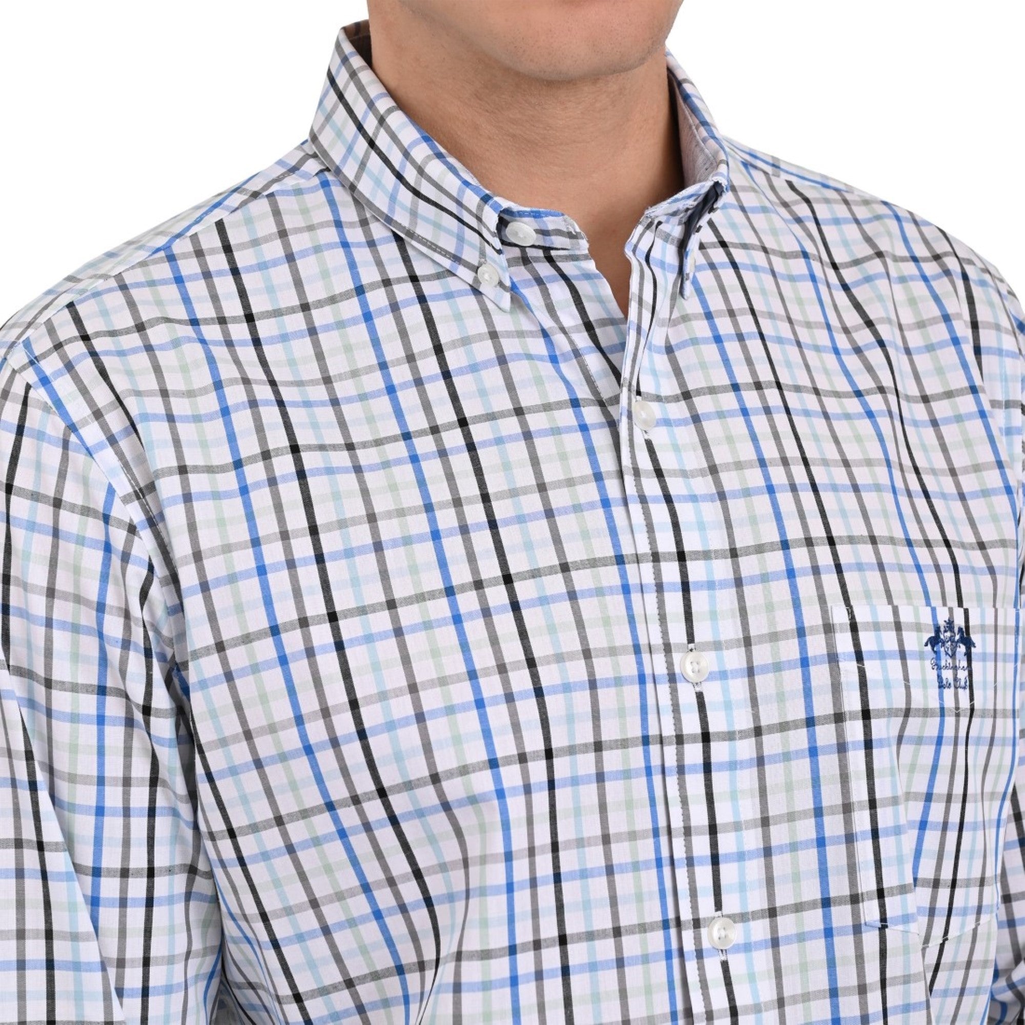 Camisa Buckingham Regular Fit Botón Oculto 3780