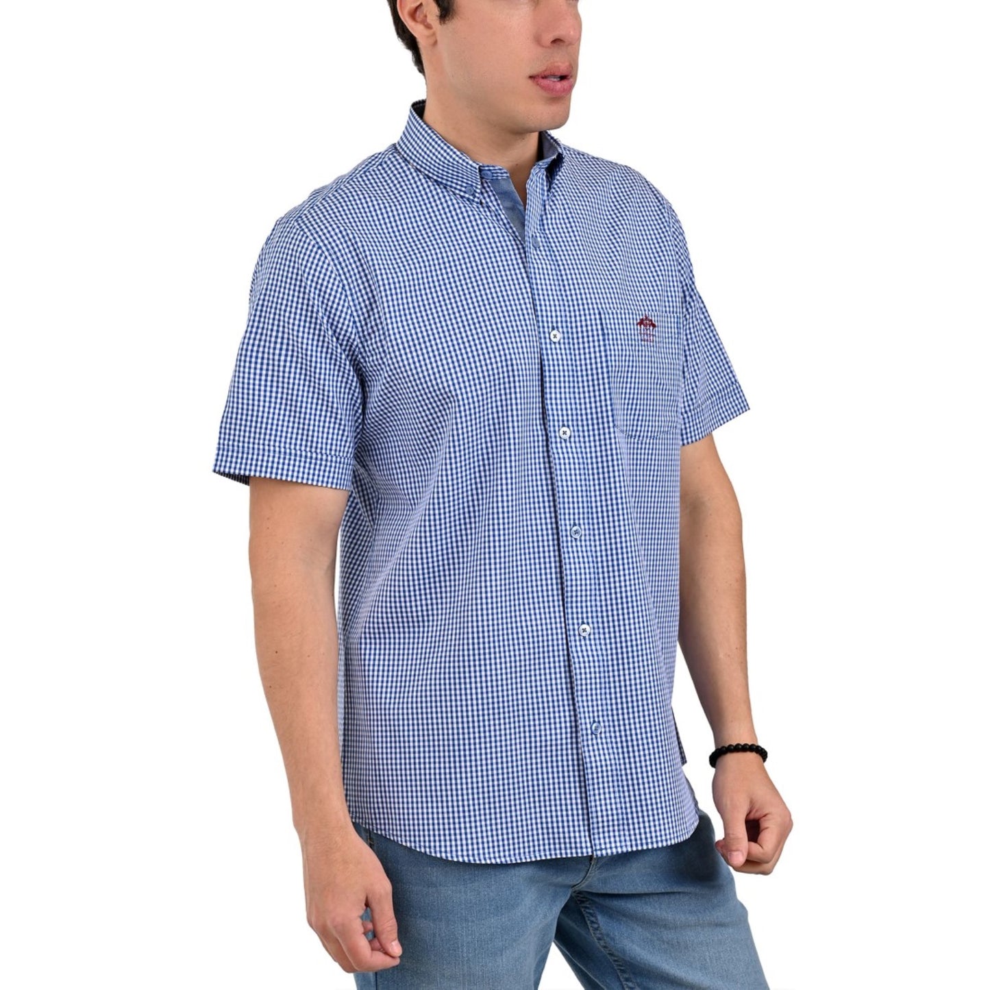 Camisa Buckingham Regular Fit Manga Corta 3701