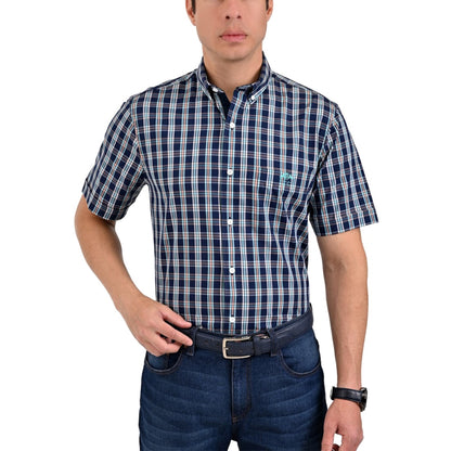 Camisa Buckingham Regular Fit Manga Corta 3704