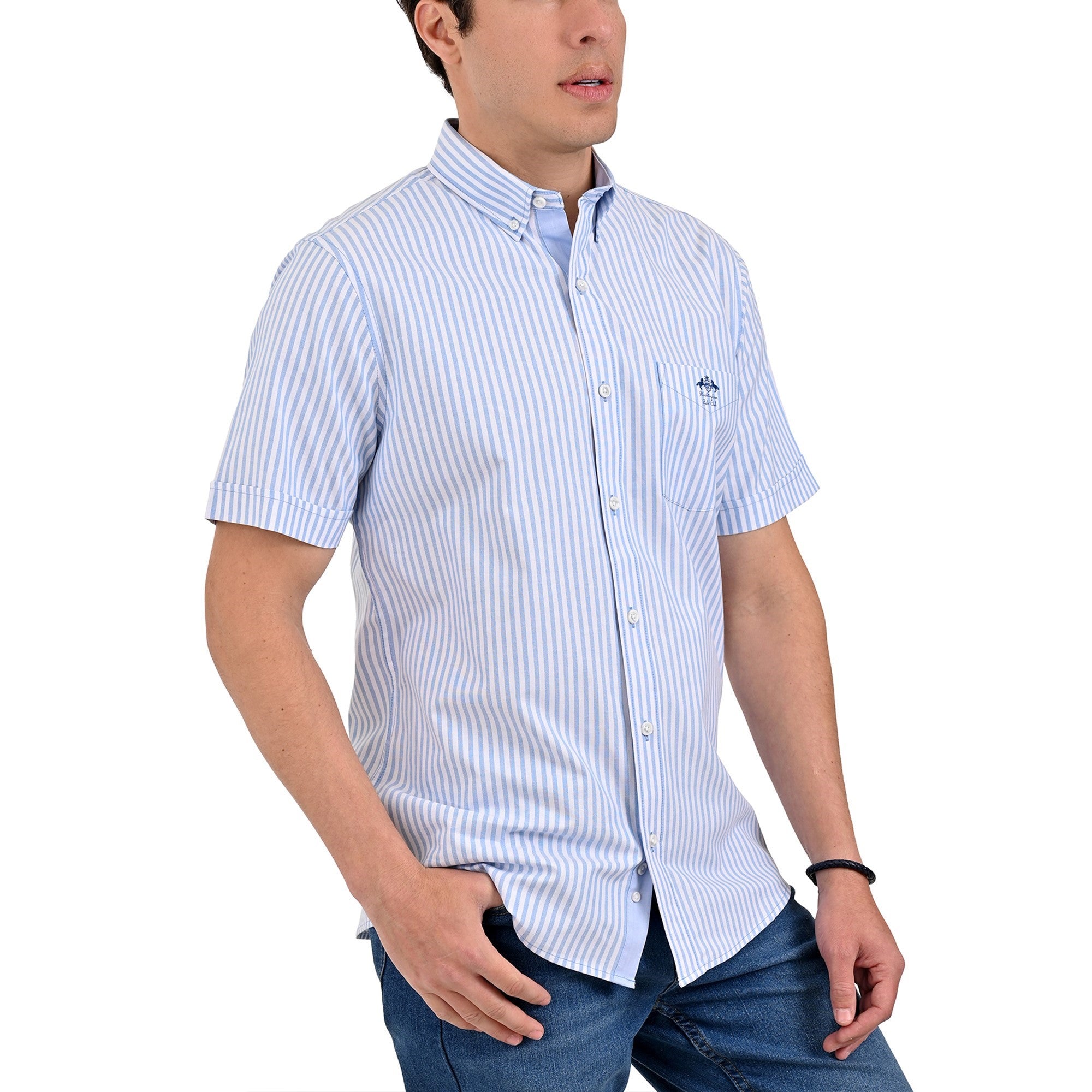 Camisa Buckingham Regular Fit Manga Corta 3777
