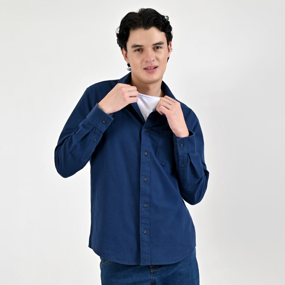 Camisa Caballero Supply Company Manga Larga Slim Fit 4562 Azul Pizarra