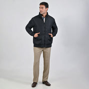 Chamarra Yale Para Caballero Capitonada Sin Capucha Regular Fit 6902 Negro